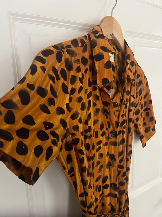 Anthro Porridge Vianne Maxi Shirtdress in Leopard Sz 2 - Picture 10 of 12